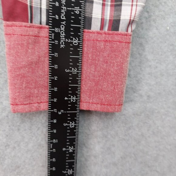 Red Ape Mens Red Plaid Collared Long Sleeve Button Up Shirt  Large - Picture 12 of 14